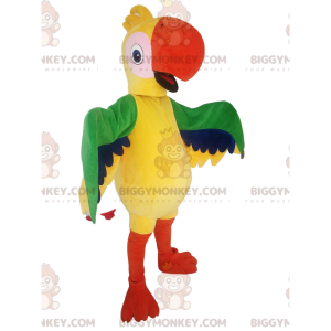 Mehrfarbiges Papagei BIGGYMONKEY™ Maskottchen-Kostüm. Papagei