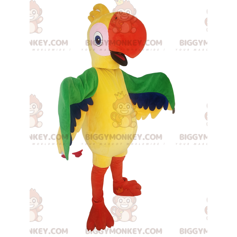 Flerfärgad papegoja BIGGYMONKEY™ Maskotdräkt. papegojdräkt - Flerfärgad papegoja BIGGYMONKEY™ Maskotdräkt. papegojdräkt -