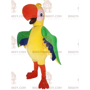 Disfraz de mascota de loro multicolor BIGGYMONKEY™. disfraz de