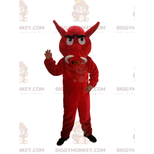 BIGGYMONKEY™ mascottekostuum rood zwijn met grote oren -