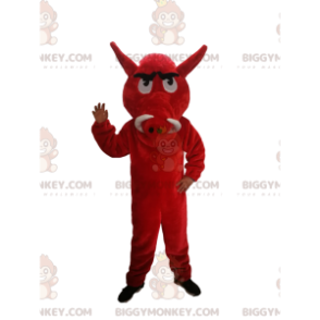 BIGGYMONKEY™ Mascot Costume Red Boar With Big Ears -