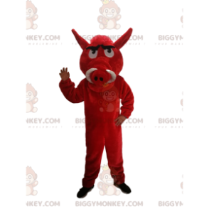 Traje de mascote BIGGYMONKEY™ Javali vermelho com orelhas