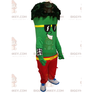 Groen karakter BIGGYMONKEY™ mascottekostuum met rasta's -