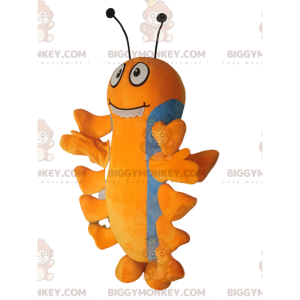 Orange and Blue Centipede BIGGYMONKEY™ Mascot Costume. -
