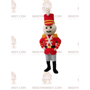 BIGGYMONKEY™ mascot costume of soldier in red outfit. soldier