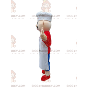 Kokken BIGGYMONKEY™ maskotkostyme med hvitt forkle og kokkehatt. - Menneskelige maskoter - BIGGYMONKEY_012704 - BiggyMonkey.com