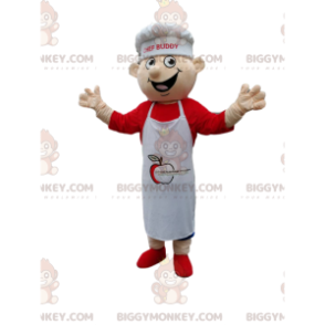 Kokken BIGGYMONKEY™ maskotkostyme med hvitt forkle og kokkehatt. - Menneskelige maskoter - BIGGYMONKEY_012704 - BiggyMonkey.com