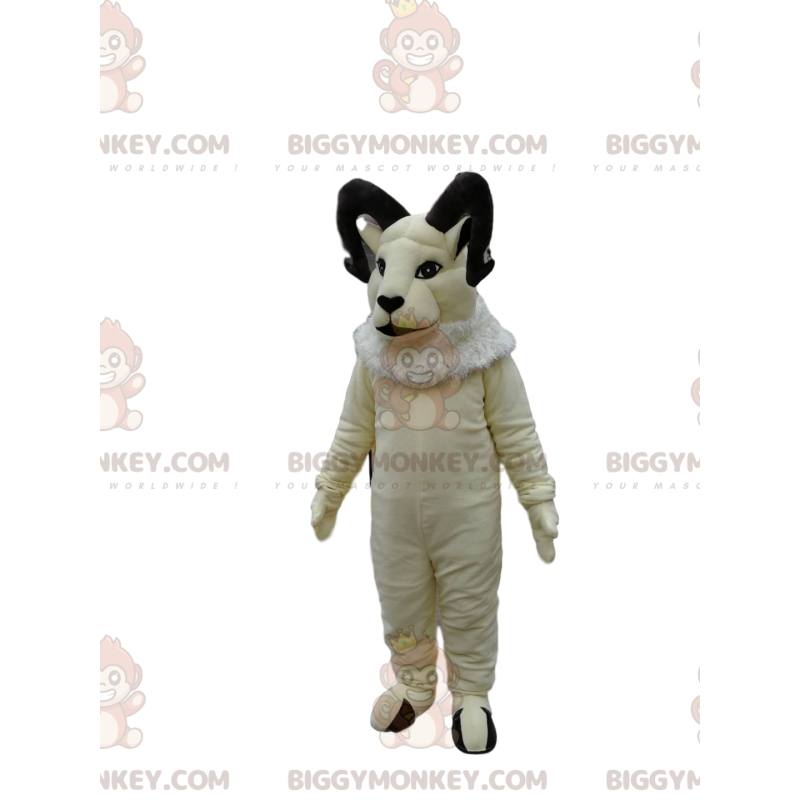 Majestuoso disfraz de mascota White Goat BIGGYMONKEY™. traje de Majestuoso disfraz de mascota White Goat BIGGYMONKEY™. traje de