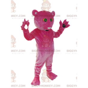 Fuchsia panter BIGGYMONKEY™ mascottekostuum. panter kostuum -