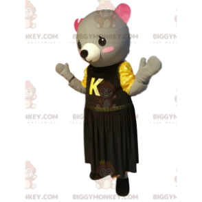 BIGGYMONKEY™ Maskottchenkostüm aus grauem Küken mit