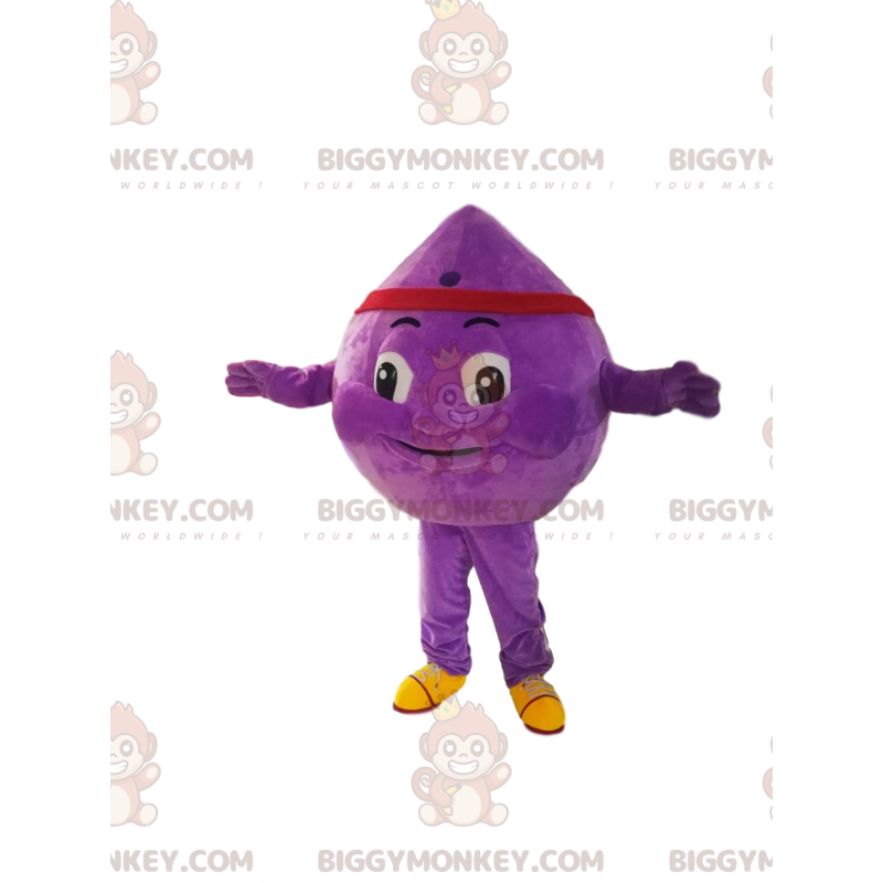BIGGYMONKEY™ maskottipuku violetista dropista punaisella BIGGYMONKEY™ maskottipuku violetista dropista punaisella
