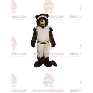 Karhun BIGGYMONKEY™ maskottiasu valkoisessa urheiluasussa.