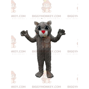BIGGYMONKEY™ mascot costume of leopard with a red muzzle.