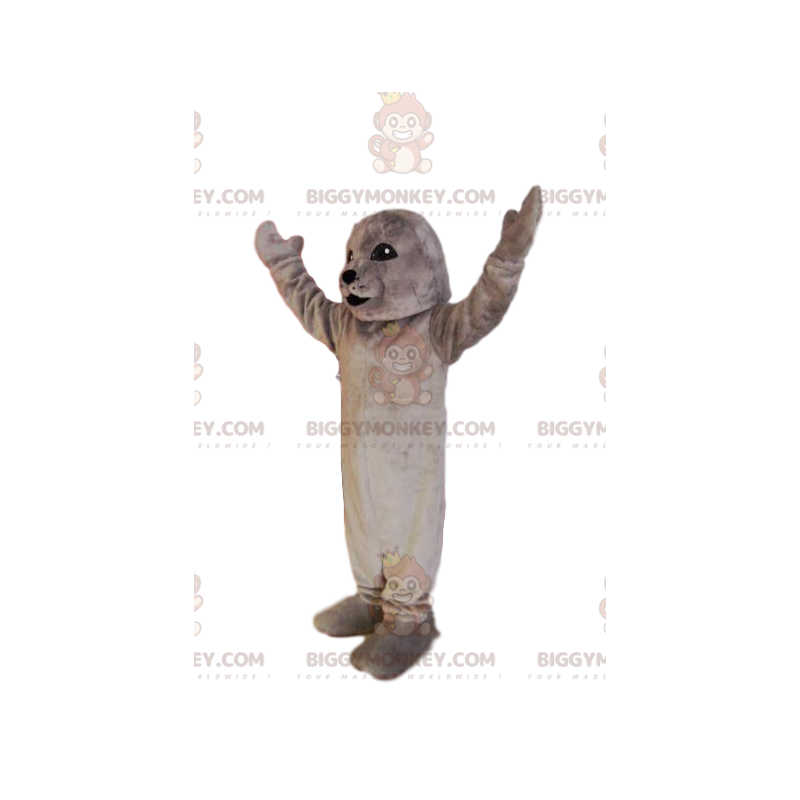 Gray Seal BIGGYMONKEY™ Mascot Costume. seal costume -