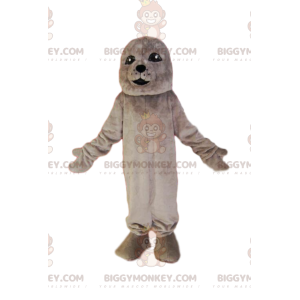 Gray Seal BIGGYMONKEY™ Mascot Costume. seal costume –