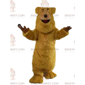 Mycket glad brun björn BIGGYMONKEY™ maskotdräkt. björndräkt -
