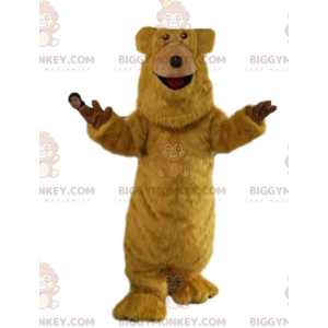 Πολύ χαρούμενη στολή μασκότ BIGGYMONKEY™ καφέ αρκούδας. στολή