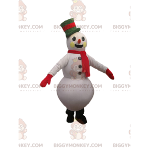 Snowman BIGGYMONKEY™ Mascot Costume with Beautiful Green Hat –