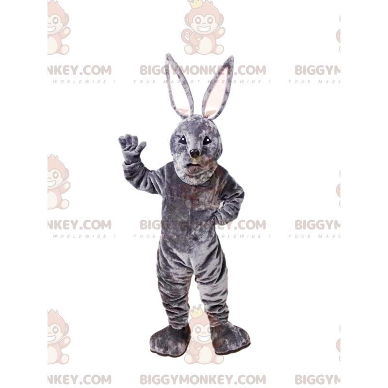 Gray Rabbit BIGGYMONKEY™ Mascot Costume. bunny costume -