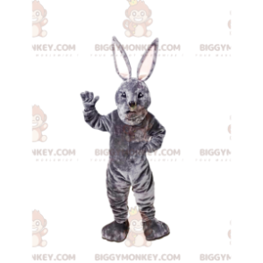 Στολή μασκότ Grey Rabbit BIGGYMONKEY™. στολή λαγουδάκι -