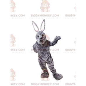 Στολή μασκότ Grey Rabbit BIGGYMONKEY™. στολή λαγουδάκι -