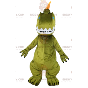 Costume de mascotte BIGGYMONKEY™ de dinosaure vert et sa crête