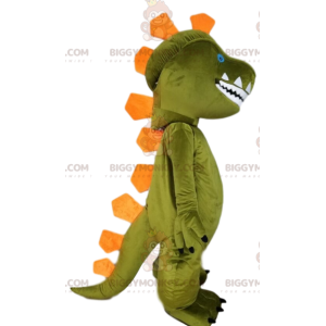 Costume de mascotte BIGGYMONKEY™ de dinosaure vert et sa crête
