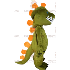 Costume de mascotte BIGGYMONKEY™ de dinosaure vert et sa crête