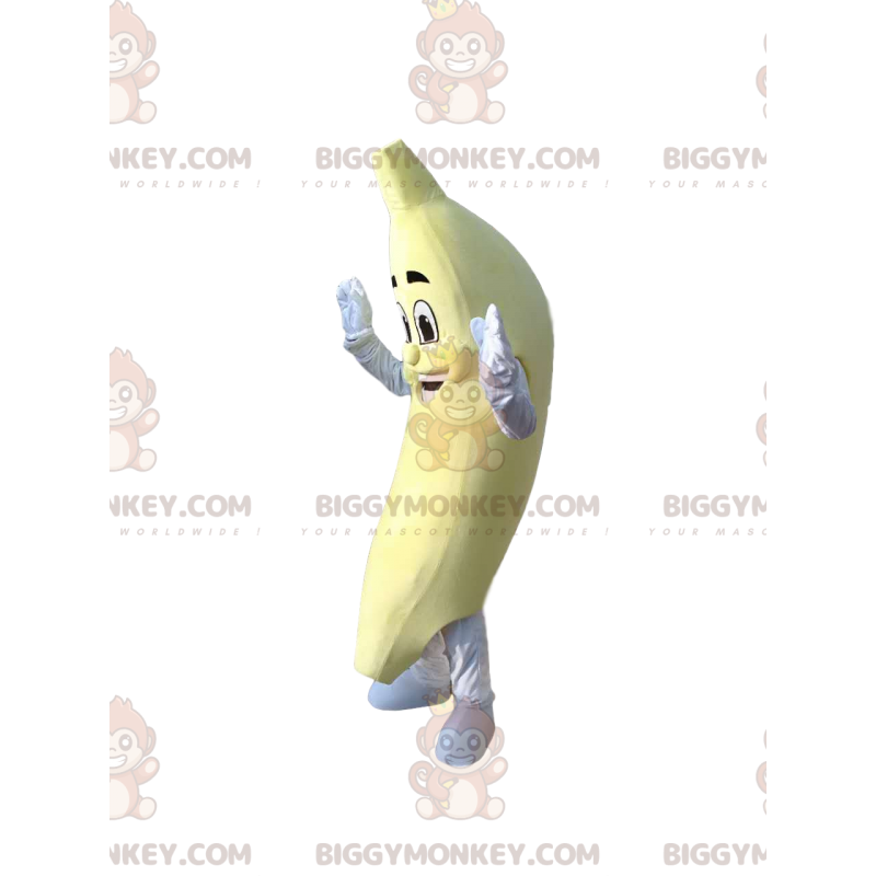 Costume de mascotte BIGGYMONKEY™ de banane souriante. Costume
