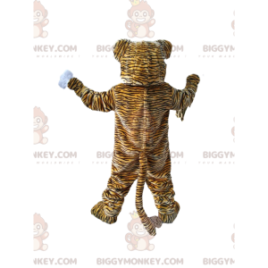 Kostým maskota BIGGYMONKEY™ tygra s širokým úsměvem. kostým
