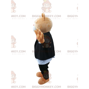 Ruskean karhun BIGGYMONKEY™ maskottiasu mustavalkoisessa asussa. karhun puku - Karhun maskotti - BiggyMonkey.com