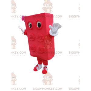 Rood LEGO Piece BIGGYMONKEY™ mascottekostuum. Lego kostuum -