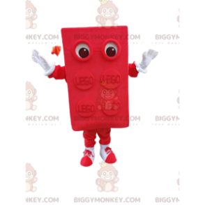 Rød LEGO Piece BIGGYMONKEY™ maskotkostume. Lego kostume - Masker berømte mennesker - BIGGYMONKEY_012731 - BiggyMonkey.com