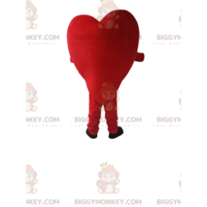 Very Happy Red Heart BIGGYMONKEY™ Mascot Costume. heart suit -