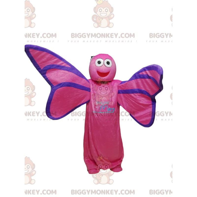 Fuchsia Butterfly BIGGYMONKEY™ Mascot Costume. butterfly