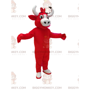 Red Cow BIGGYMONKEY™ Mascot Costume. red cow costume -
