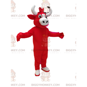 Red Cow BIGGYMONKEY™ maskotkostyme. rød ku kostyme - Kumaskot - BIGGYMONKEY_012737 - BiggyMonkey.com