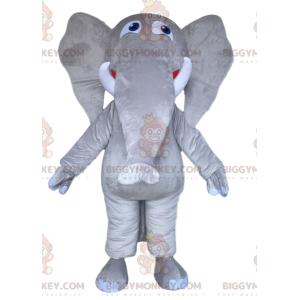 Majestic Gray Elephant BIGGYMONKEY™ Mascot Costume. Gray