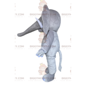 Majestic Gray Elephant BIGGYMONKEY™ Mascot Costume. Gray
