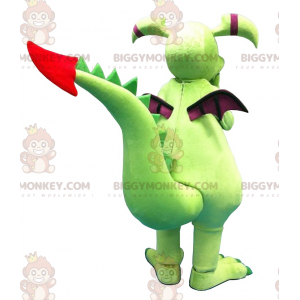 Costume de mascotte BIGGYMONKEY™ de dragon vert et violet -
