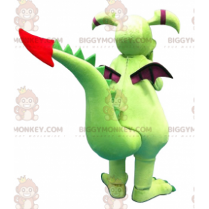 Costume da mascotte drago verde e viola BIGGYMONKEY™ -