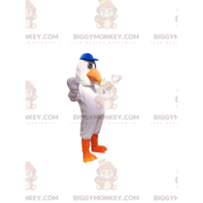 Traje de mascote de albatroz branco BIGGYMONKEY™. Traje de