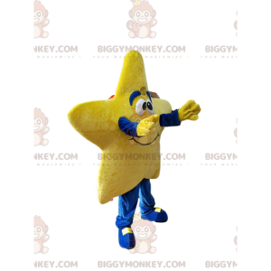 Στολή μασκότ Χαμογελαστό Κίτρινο Αστέρι BIGGYMONKEY™. φορεσιά αστέρι