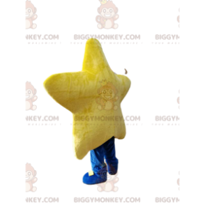 Smiling Yellow Star BIGGYMONKEY™ Mascot Costume. star costume -