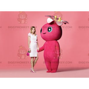 Giant Flower Pink Snowman BIGGYMONKEY™ Mascot Costume -