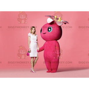 Giant Flower Pink Snowman BIGGYMONKEY™ Mascot Costume –
