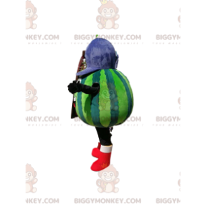 Vesimeloni BIGGYMONKEY™ maskottiasu sinisellä lippalla -
