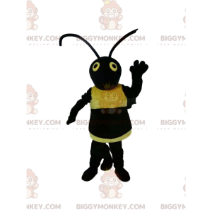 Schwarz-gelbes Wespen-BIGGYMONKEY™-Maskottchen-Kostüm.