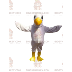 Disfraz de mascota BIGGYMONKEY™ de un águila blanca con un gran pico amarillo. - Mascota del pájaro - BiggyMonkey.com