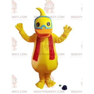BIGGYMONKEY™ Mascot Costume Yellow Duck With Red Scarf –
